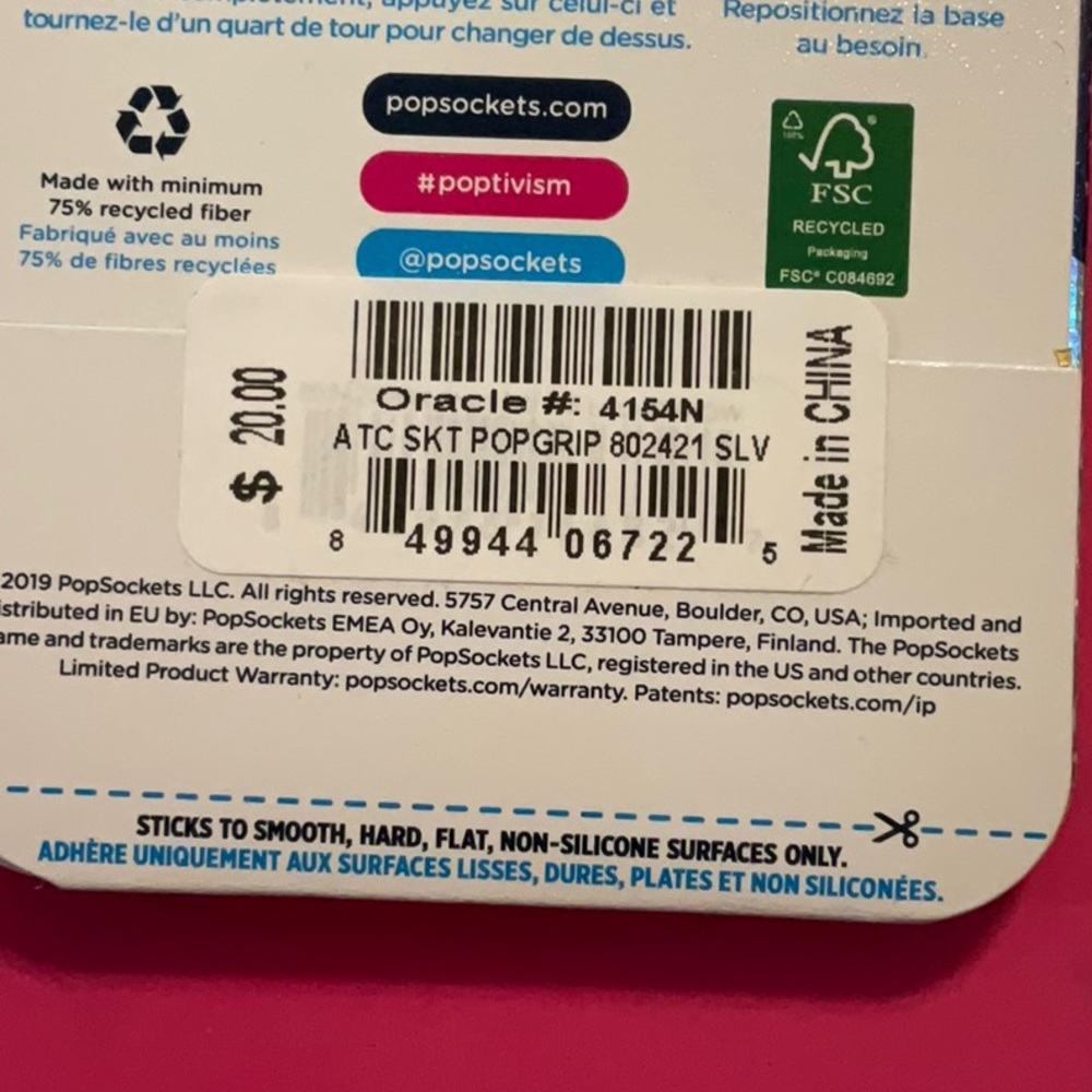 Silver pop socket - Picture 2 of 4